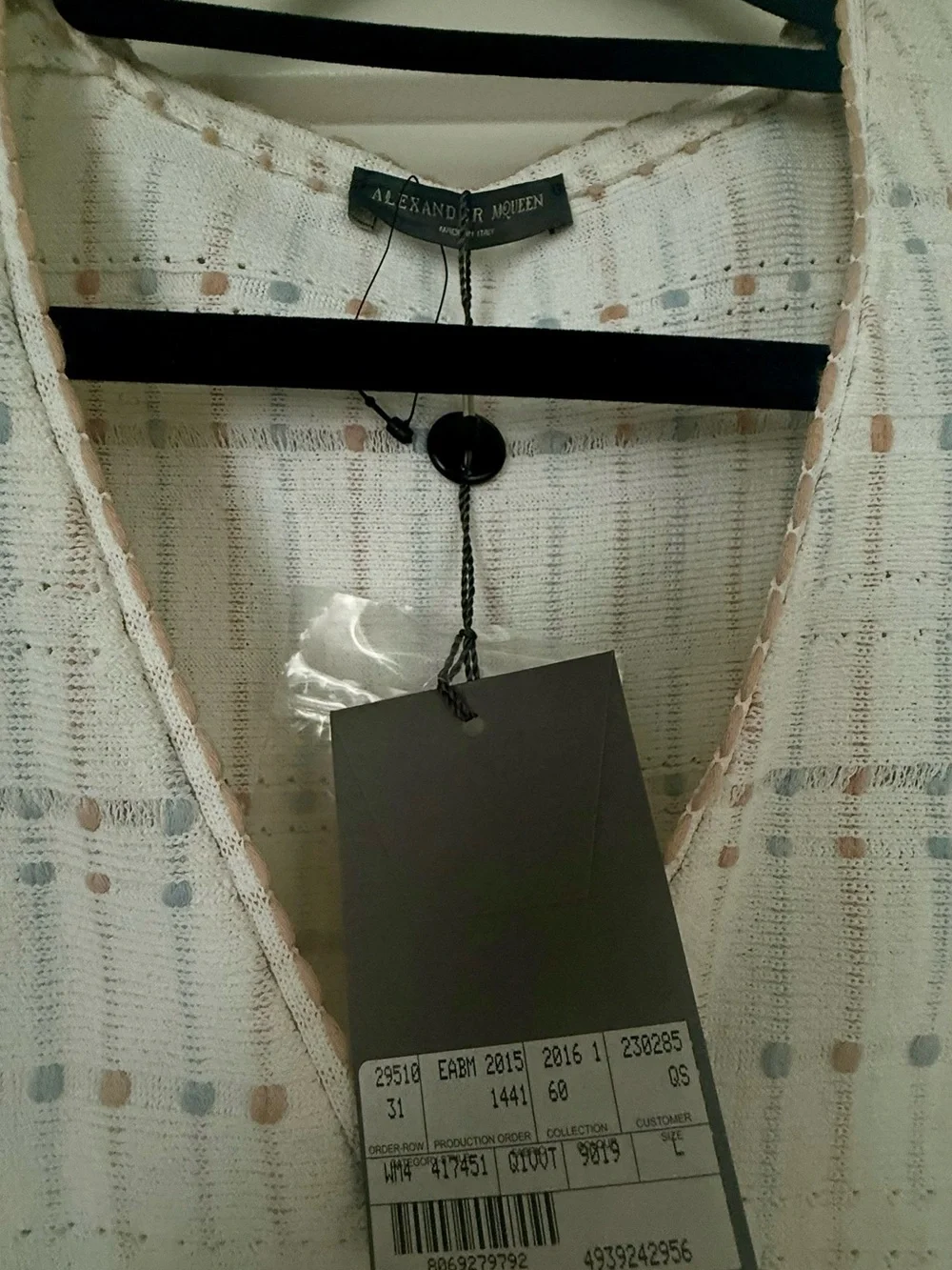Alexander McQueen Cream Open-Front Tweed Peplum Jacket